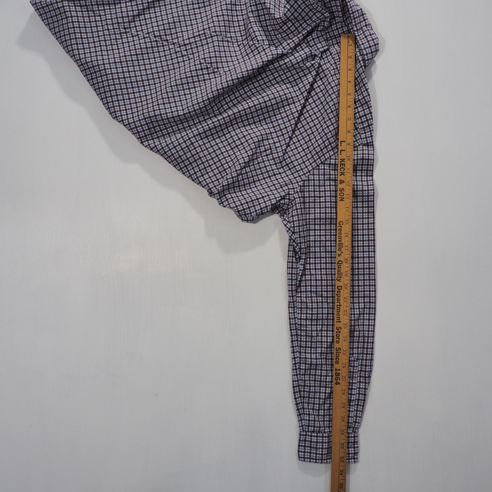 Ralph Lauren Shirt Mens Large Brown Blue White Check Long Sleeve Button Down - Picture 6 of 9
